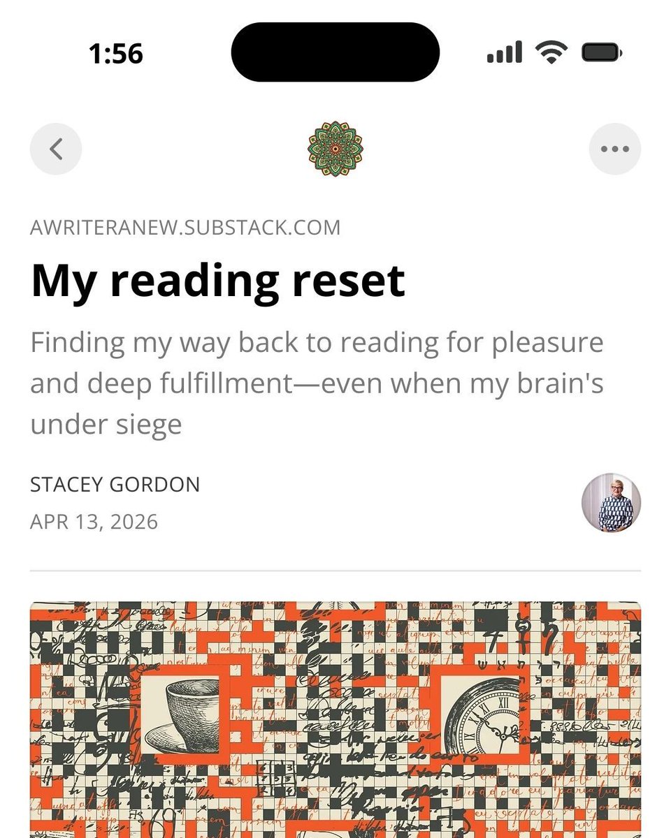staceygauthor's tweet photo. Being a writer can quietly ruin your relationship with reading. You start noticing the seams and it stops feeling like pleasure. New Substack: how I'm finding my way back. 📚 https://t.co/sYLNx2LvtT https://t.co/KNm1eHIYgW