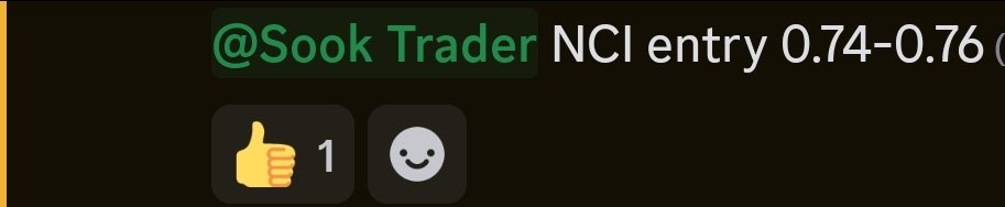 SookTraders's tweet photo. $nci MAA Shaa Allah 50% so far from the alert for the group, still holding well if can trade above .90 https://t.co/kfXhdirJ8Q