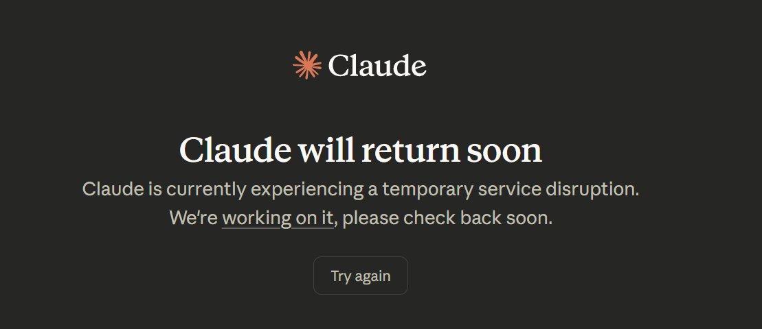 Claude is down again