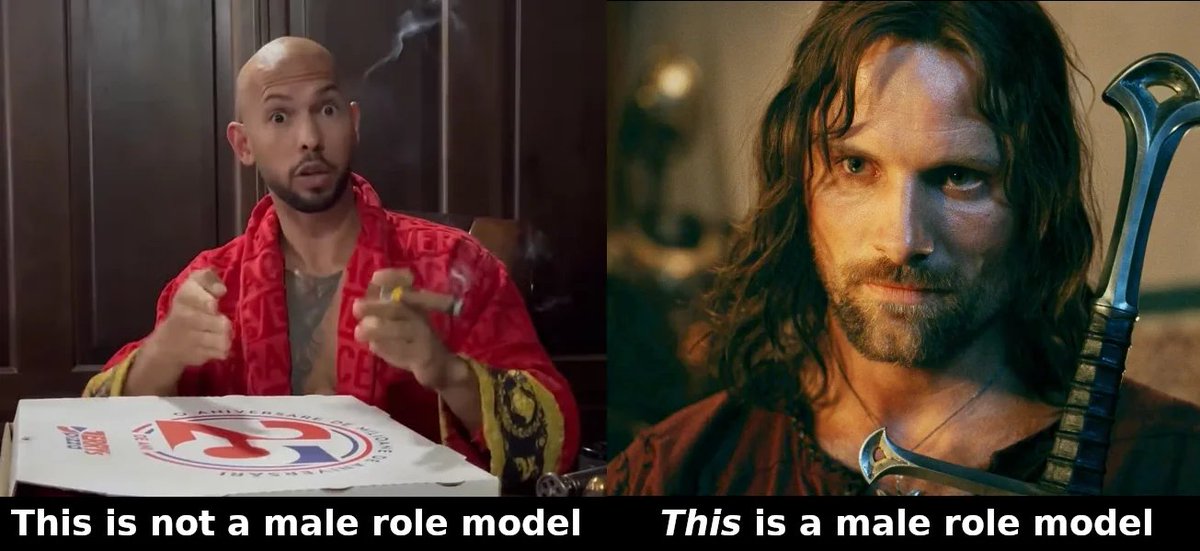 KeviNobel's tweet photo. Sekarang ini, kita lebih membutuhkan maskulinitas yang otentik 

seperti yang digambarkan oleh Aragorn  https://t.co/pNoNBAhMln

dan bukan hipermaskulinitas seperti Andrew Tate yang menjadikan perempuan (dan siapa pun) sebagai objek  

#FHUI #mahasiswa #pelecehan #pria #gender https://t.co/g3KXBOcbGh