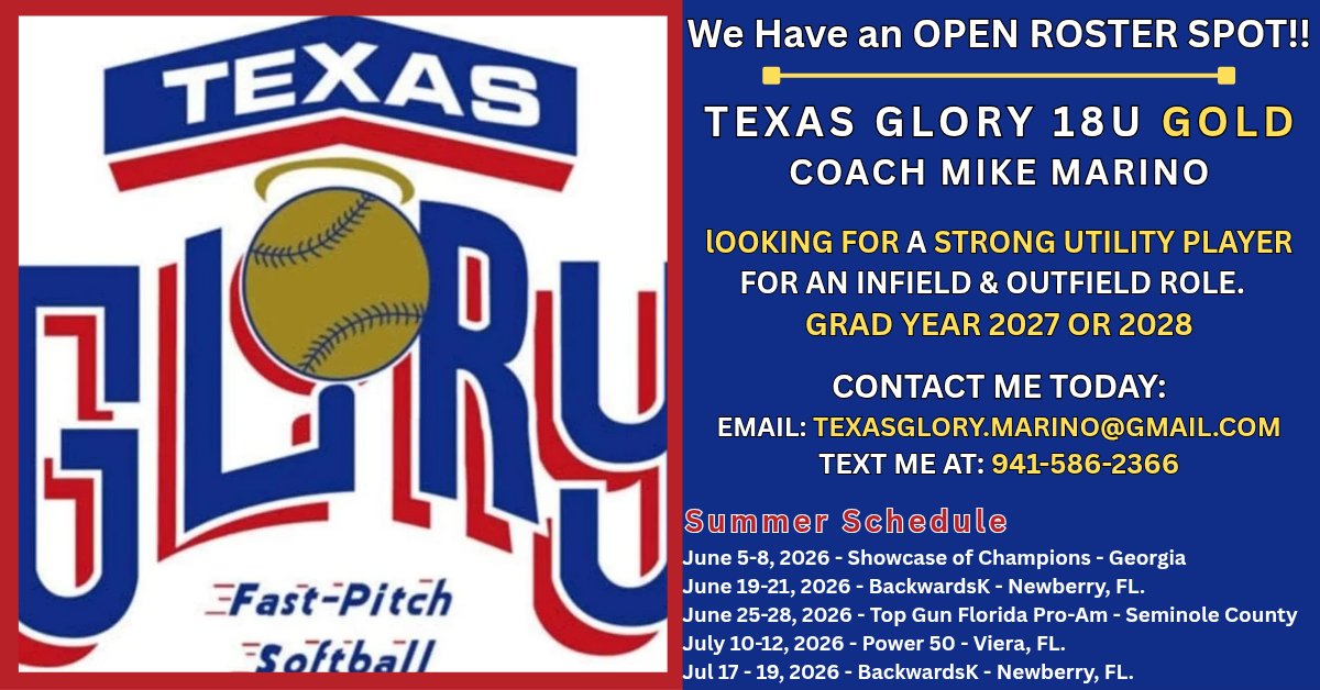 Texas Glory Venice 18U Gold - Marino tweet media