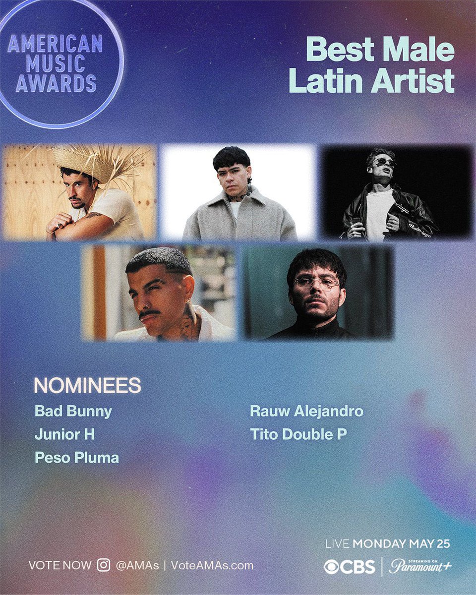 ChartsRauw's tweet photo. 🏆Rauw’s nominees Best Latin Male Artist by American Music Awards 

Vote here:https://t.co/nxn0ugTpj0 https://t.co/73G4FvPfHc