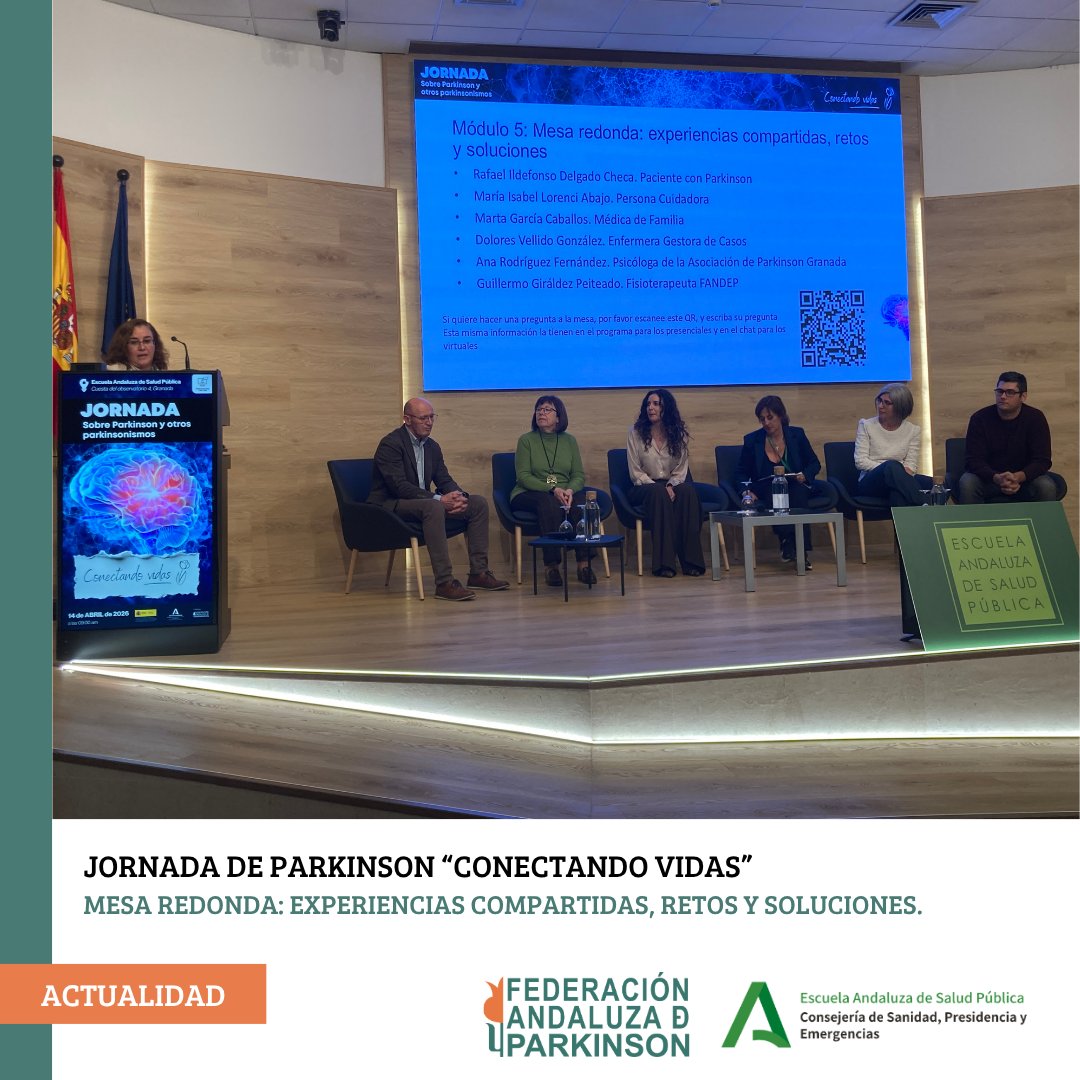 fandepandalucia's tweet photo. Ayer fue la Jornada "Conectando Vidas" sobre #Parkinson, organizada por la @EASPsalud en colaboración con #FANDEP🤝Un espacio clave donde especialistas y personas afectadas compartieron conocimiento, retos actuales y propusieron soluciones 🧠 https://t.co/rEFRv9YZQr