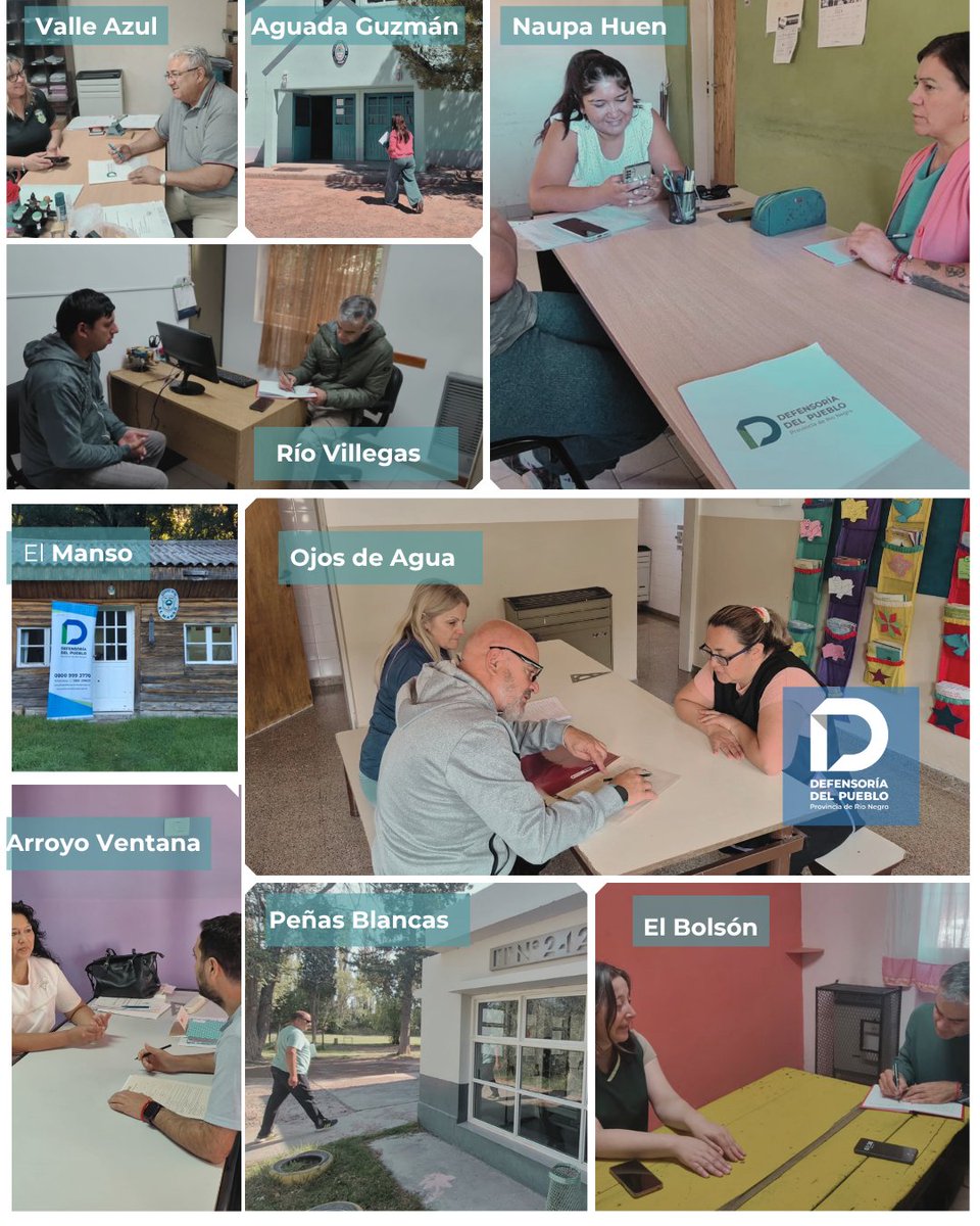 DPRioNegro's tweet photo. 👉La Defensoría del Pueblo fortalece su presencia territorial en toda la provincia.

🗓️Desde el mes de febrero y hasta mediados del mes en curso desarrollamos una amplia agenda de trabajo en 46 ciudades rionegrinas.

Leé más en📎https://t.co/4rZoVqBvUY https://t.co/cbZbYPzzlF