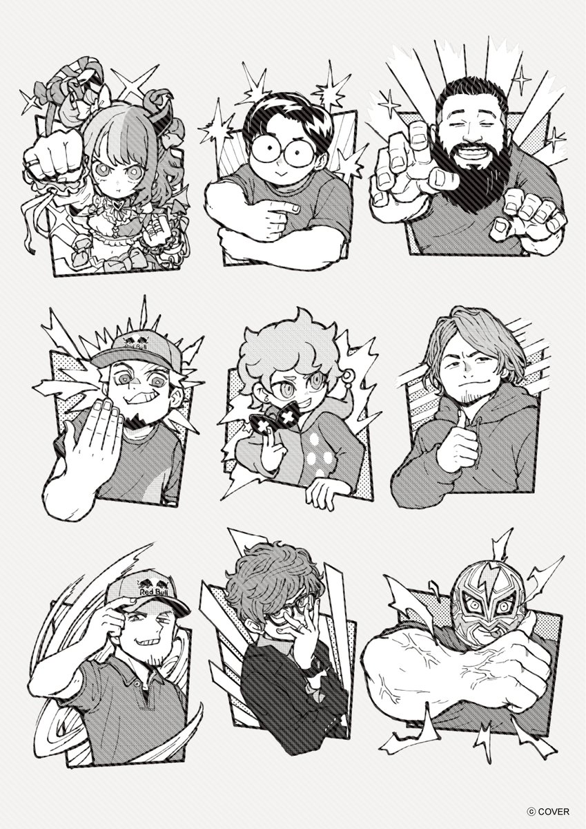 kangyaku's tweet photo. 獅白杯DAY1に出場された選手のみなさんのイラストです👊
舞台装置としてのイラストなので、ぜひ獅白杯のアーカイブで、実際のステージを見てもらえるとうれしいです！（あとDAY2もみてね）

※私からは実績としての掲載のため、透かしを入れています https://t.co/RjTmAnscEE