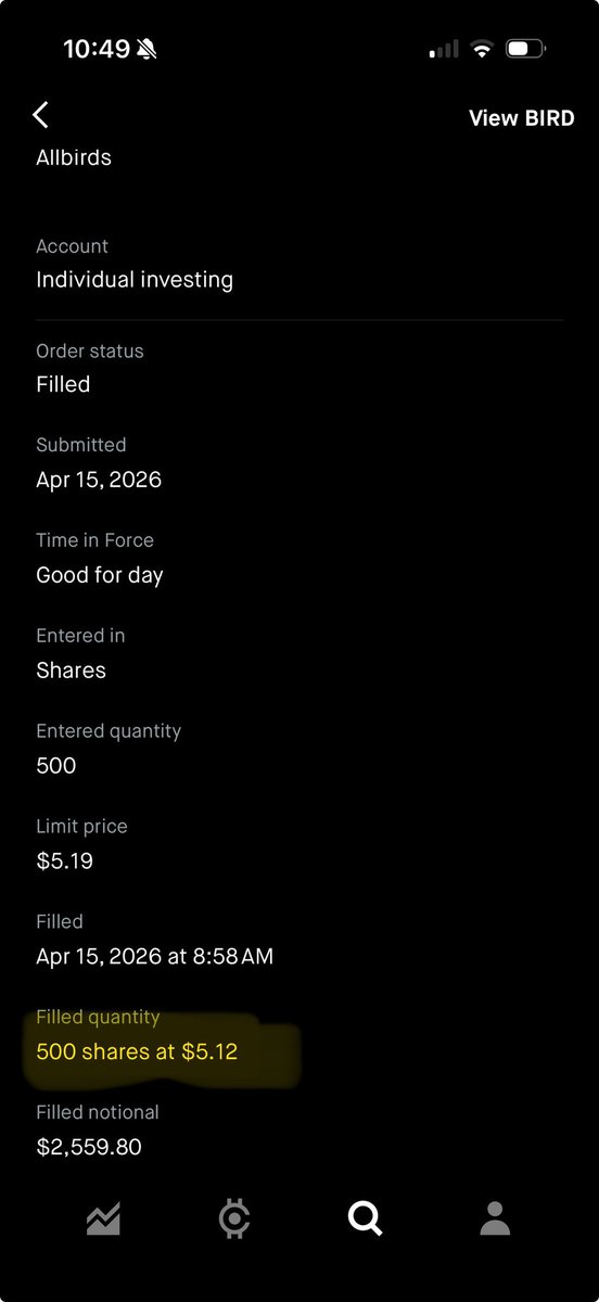 Cockpitrader's tweet photo. $BIRD is going wild 

Got filled $5.02 in pre-market https://t.co/Ek0oNQCqFe