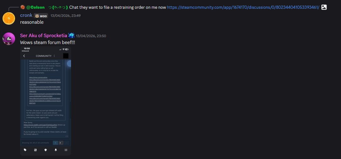 RammieTheFemboy's tweet photo. #Sprocket #Sprockettankdesign #Drama #Steam #Steamforum As you can see here the users justify hating on me, + discord screenshots. (4/?) https://t.co/ONPEE04Lqf