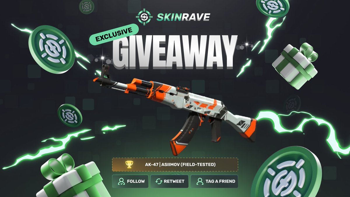 AK-47 | Asiimov (FT) - Giveaway 🎁

✅ Follow me &amp; <a href="/skinravegg/">SkinRave.gg</a>
🔁 Like &amp; Retweet
👥 Tag a friend

🎲 Winner rolls in 7 days

💰 Extra 750T LB:
🔗elfanta.com/skinrave-leade…