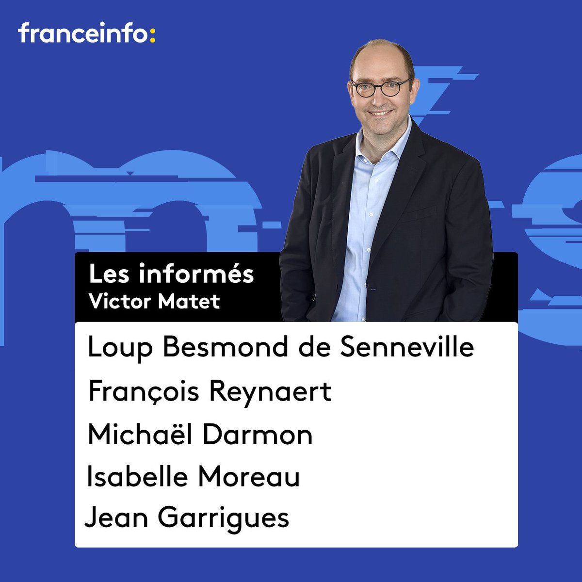 franceinfopro's tweet image. Retrouvez #lesinformés de @victormatet,

Avec ce soir 👇
@LB2S - @LaCroix 
François Reynaert -  @Le_NouvelObs 
@DarmonMichael - @publicsenat 
@IzaMoreau
@jeangarr78 

Dès 20h sur @franceinfo
📻⤵️
franceinfo.fr/en-direct/radi…

📺⤵️
franceinfo.fr/en-direct/tv.h…
