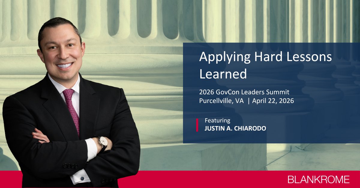 BlankRomeLLP's tweet image. Next week, 4/22: The rapid, dramatic reshaping of the federal government has impacted the #governmentcontracting sector. @JustinAChiarodo will discuss navigating the robustly evolving industry at the #GovCon Leaders Summit in Purcellville, VA. Learn more: bit.ly/47snUwR