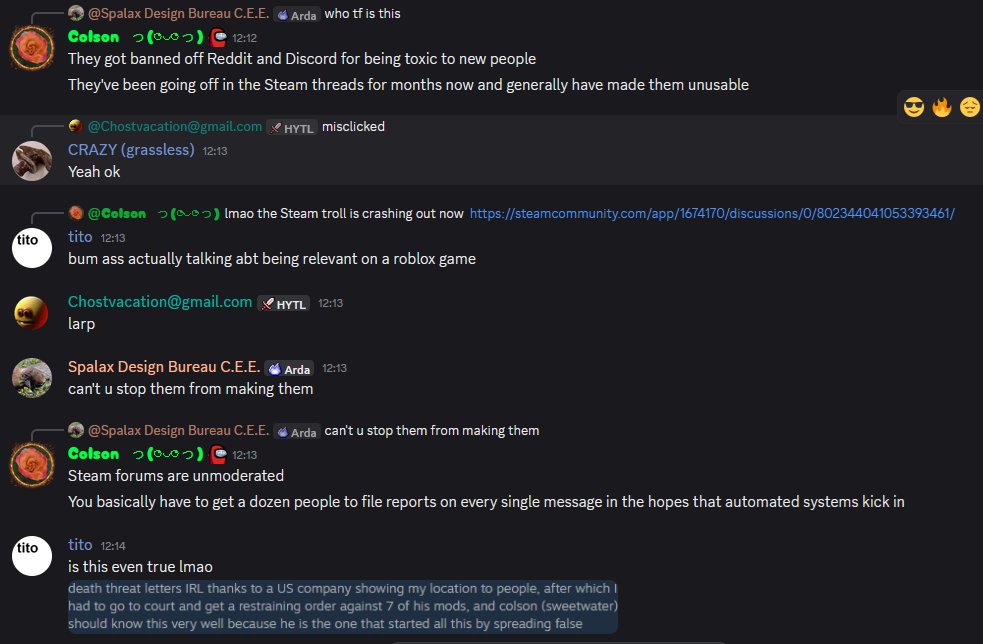 RammieTheFemboy's tweet photo. #Sprocket #Sprockettankdesign #Drama #Steam #Steamforum Colson lying that I got banned for being mean to new people, I had 138 hours on record and got banned for making fun of a 5k hours player reposting the same tank over and over LMAO. (5/?) https://t.co/JEmtf5yKFr