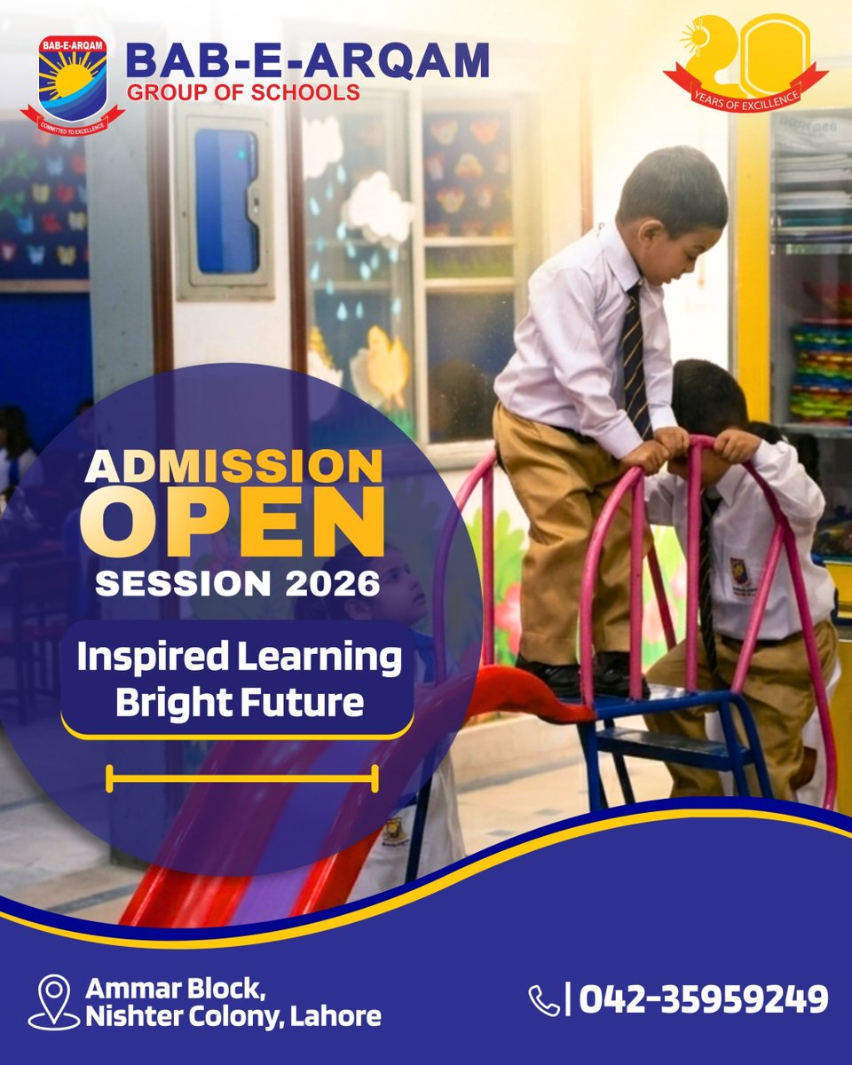 babearqamschool's tweet photo. Give your child the opportunity to learn, grow, and shine in a nurturing environment.
#BabEArqam, #AdmissionsOpen2026, #InspiredLearning, #BrightFuture, #QualityEducation, #EarlyYears, #SchoolAdmissions, #LahoreSchools https://t.co/yhrBOTGufq