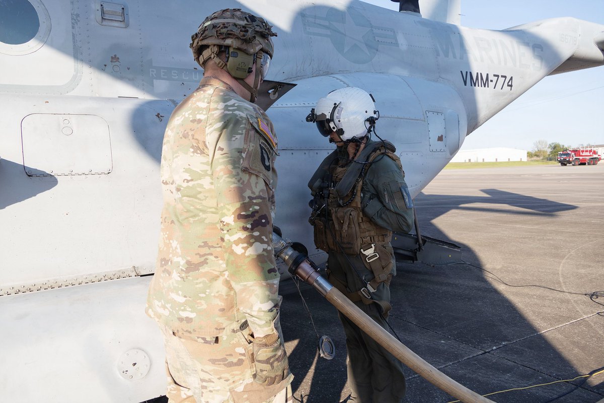 U.S. Marines with VMM-774, 4th MAW transport Soldiers from the