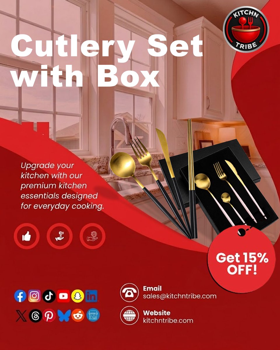 KitchnTribe's tweet image. This keeps your cutlery from looking all over the place.

If your forks and spoons always end up messy in the drawer, this cutlery set box makes everything look cleaner, neater, and easier to grab.

🛒: kitchntribe.com

#KitchnTribe #CutlerySetBox #KitchenEssentials