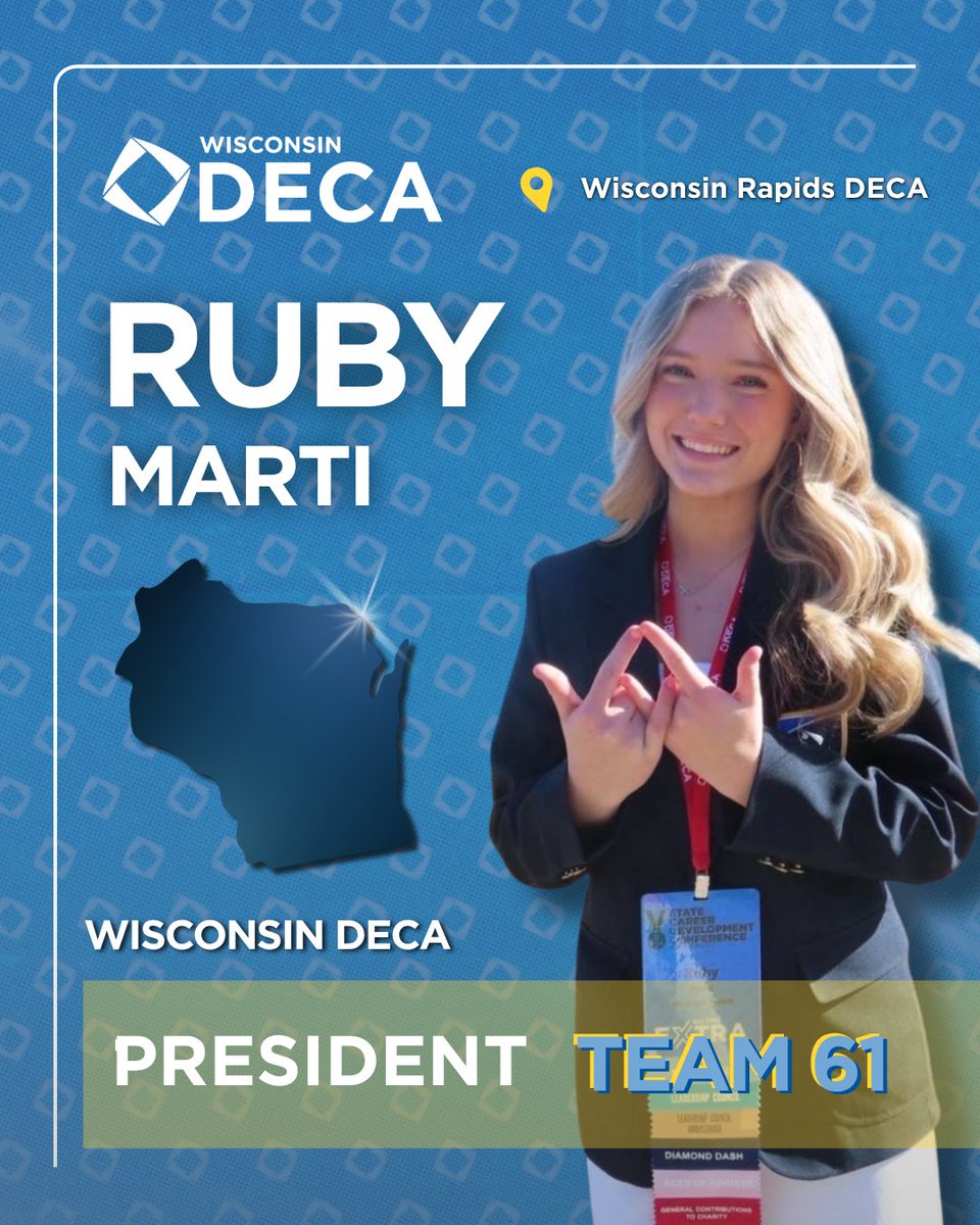 WI_DECA's tweet image. Finally, let us welcome Ruby Marti, your new President of Wisconsin DECA! 🔷👏

#wideca  #team61 #nextbigthing
@DECAInc