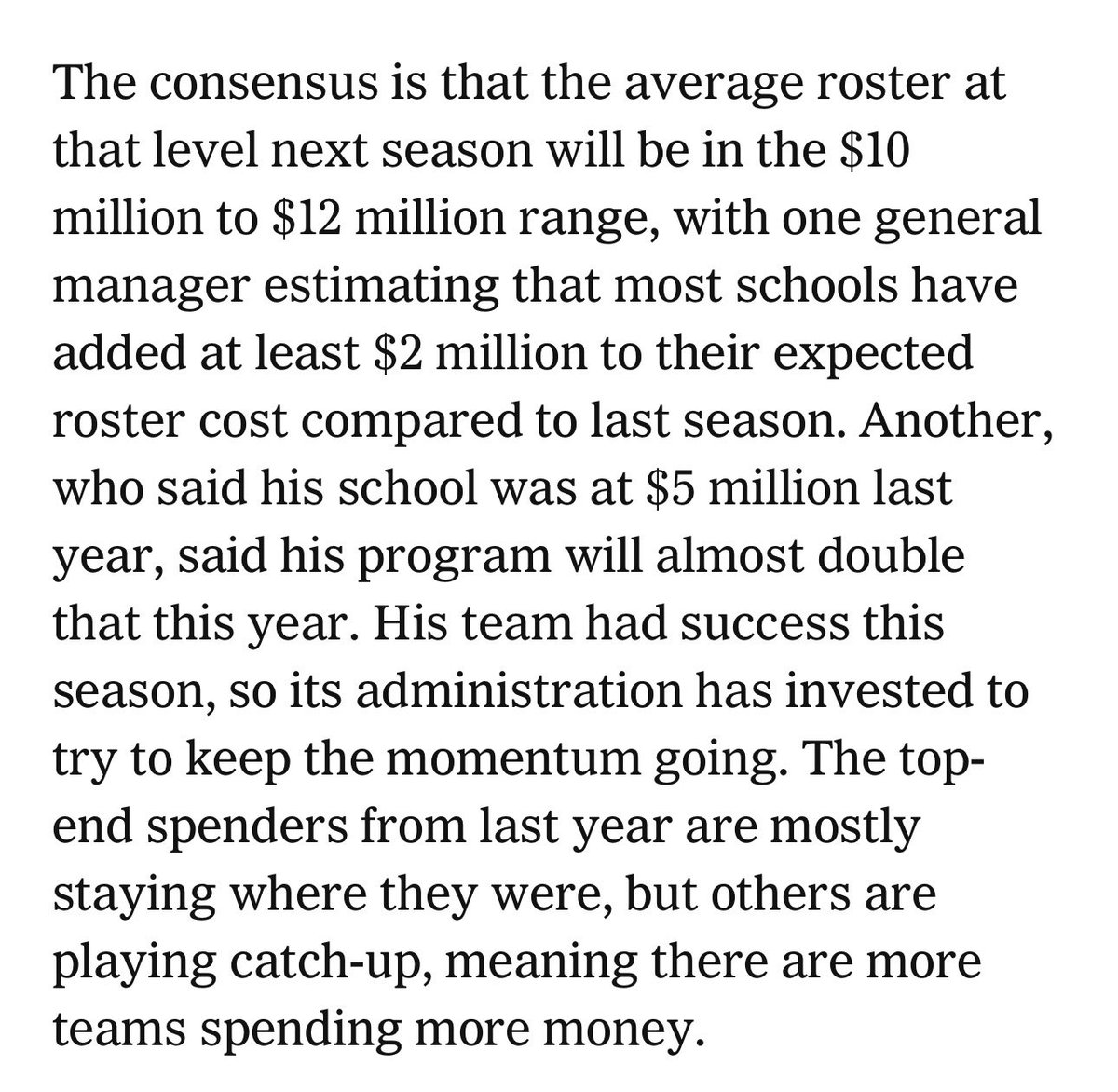 WinterSportsLaw's tweet photo. A look at the men’s college 🏀 labor market (and yes, this is definitely a labor market).

The House settlement has done little to suppress player pay.

Not too surprising since the settlement’s compensation restrictions have no legal protection &amp; likely violate antitrust law. https://t.co/dWOmg3DzBl