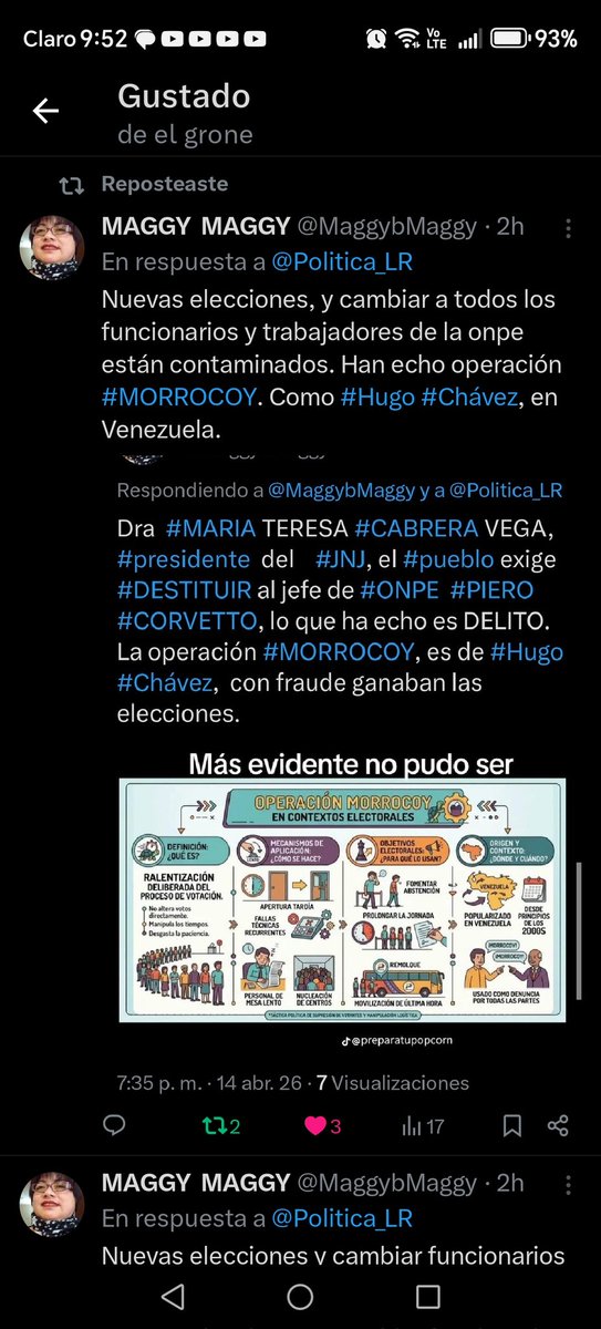 MaggybMaggy's tweet image. Dra, MARÍA TERESA CABRERA VEGA PRESIDENTE DE #JNJ, EL #PUEBLO SE SUENTE ESTAFADO, EXIGE QUE UDS DESTITUYAN AL NEFASTO PRESIDENTE DE LA #ONPE  #PieroCorvetto #CORVETTO, NO TIENE LEGITIMIDAD.