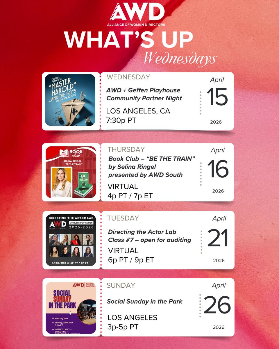 AWD_Directors's tweet image. Rolling through April with a SPRING in our step!

#representationmatters #strongertogether #directors #filmmaking #AWD