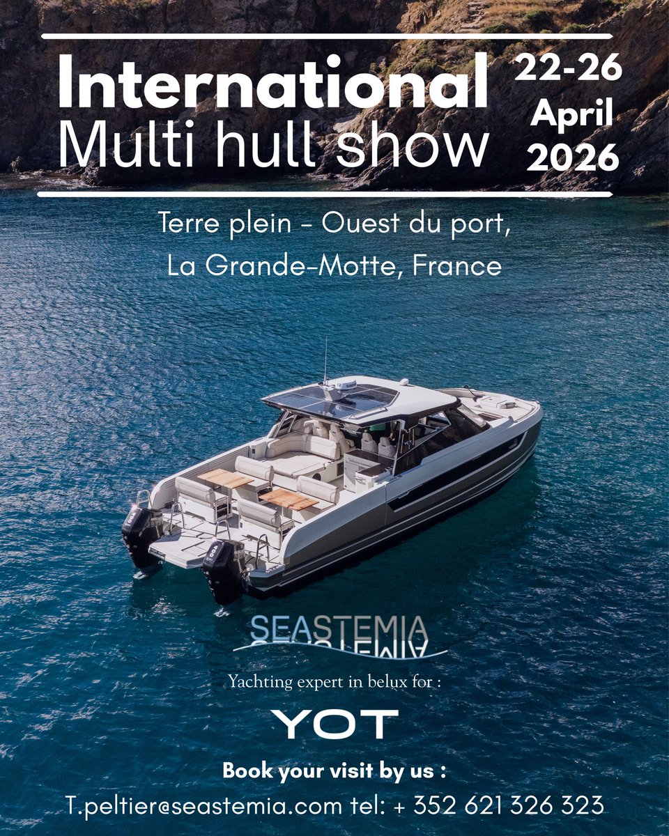 seastemia's tweet image. Only 7 days to go.

The International Multihull Show is almost here

Contact us for an appointment:

📍 Discover now with Seastemia 
📩 t.peltier@seastemia.com 
📞 +352621326323
💻seastemia.com

#YOT #MultihullShow #Yachting #Seastemia #LaGrandeMotte #YachtingEvent