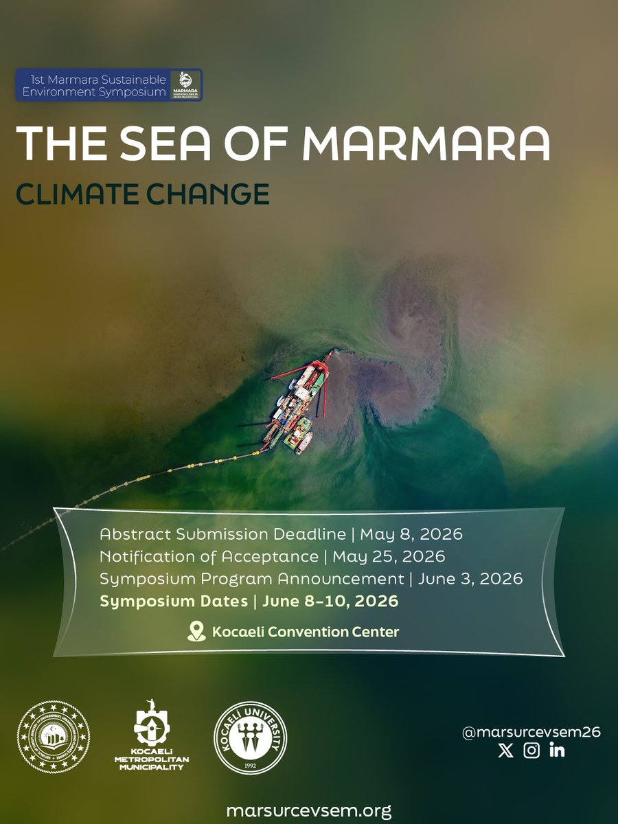 marsurcevsem's tweet photo. 🌊 1st Marmara Sustainable Environment Symposium

💧 We welcome studies on the Marmara Sea and climate change.

📩 Details &amp; submission: https://t.co/0XAbXVhuQf https://t.co/EWHHLtGLwz