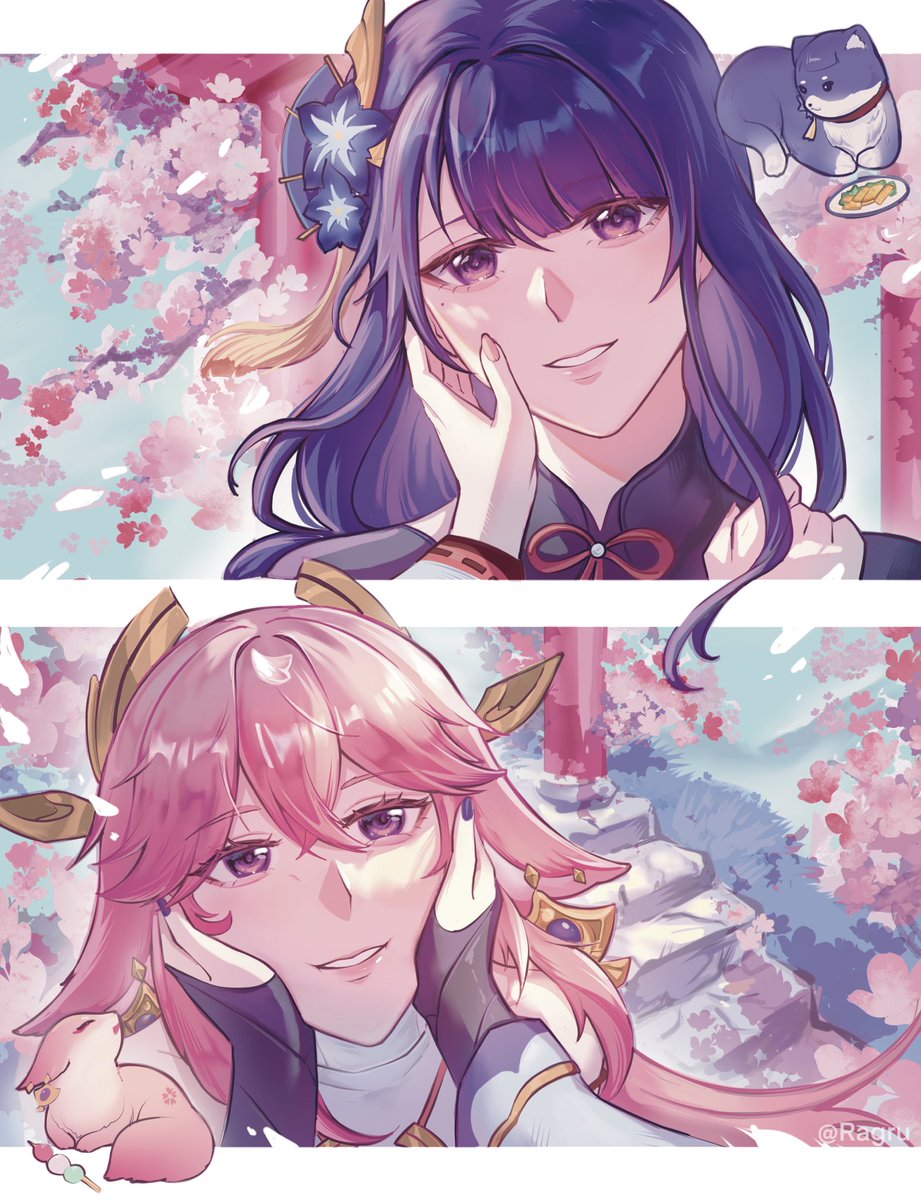 TChauu26's tweet image. Promise under the cherry blossom 
🌸
#eimiko #raidenei #yaemiko