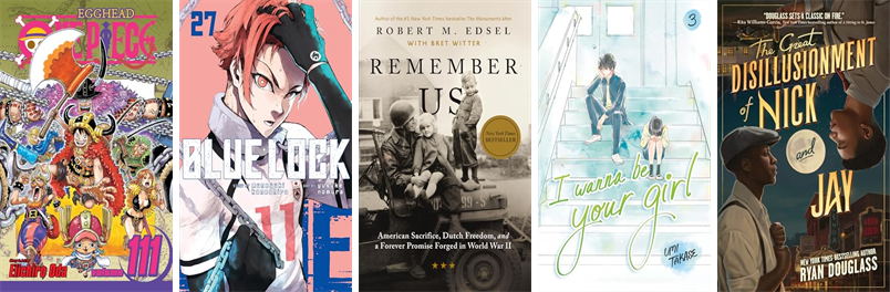 LangleyLibrary's tweet photo. This week the Langley-Adams Library has six new books.  New items include One Piece 111 and Blue Lock 27. https://t.co/XqOkK7iOng https://t.co/wnp7NrWvol