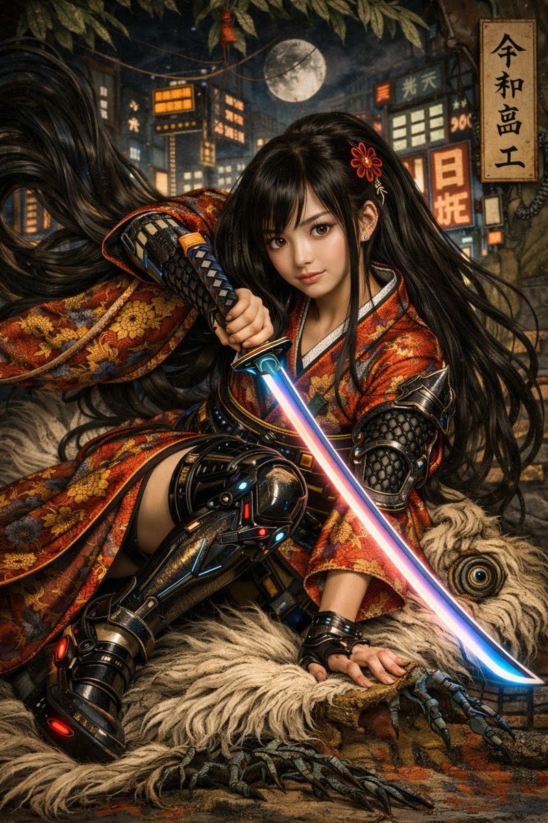 OKMETAL2's tweet image. Cyberpunk Samurai ⚔️
Traditional Japan meets the future.
Would you explore this world?
#AIart #Cyberpunk #Samurai #DigitalArt