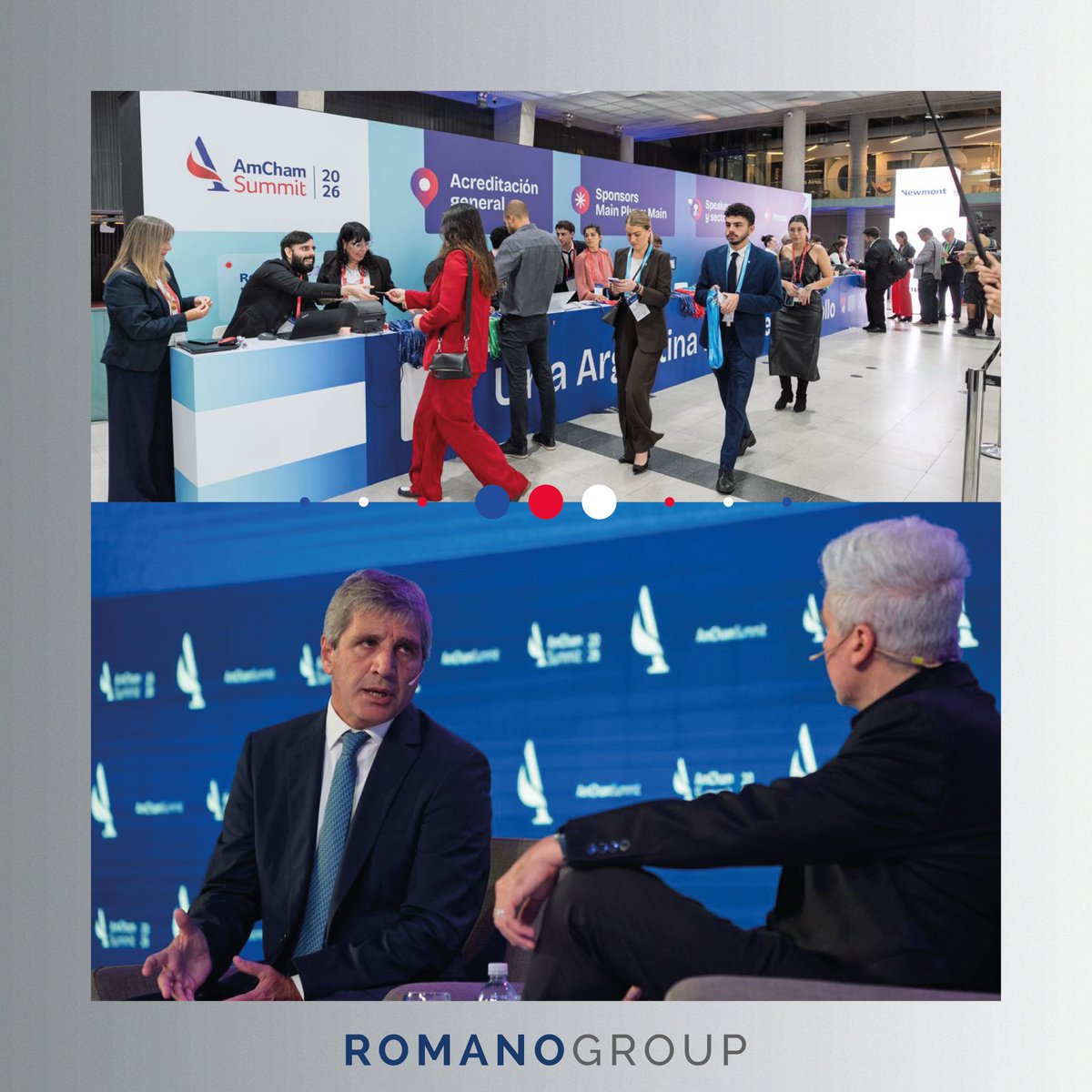 romano_group's tweet photo. Los espacios donde se cruzan el sector público y el sector privado son, muchas veces, donde empiezan a definirse las condiciones reales del desarrollo.

El #AmChamSummit 2026 vuelve a poner en agenda ejes que hoy resultan centrales para el país: la evolución del escenario económico, el impulso de sectores estratégicos como la minería y los desafíos estructurales en áreas como la salud.

Más allá de lo coyuntural, estos ámbitos permiten entender hacia dónde se están orientando las decisiones, qué dinámicas comienzan a consolidarse y qué variables van a impactar en la gestión de las organizaciones en los próximos años.

Para Romano Group, estos no son temas ajenos. Desde hace tiempo trabajamos junto a nuestros clientes y desde nuestras unidades de negocio en proyectos vinculados a estos sectores, acompañando procesos que requieren cada vez más orden, previsibilidad y mirada estratégica.

Por eso, estar conectados y participar en estos espacios permite anticipar, interpretar y transformar esa información en decisiones concretas.