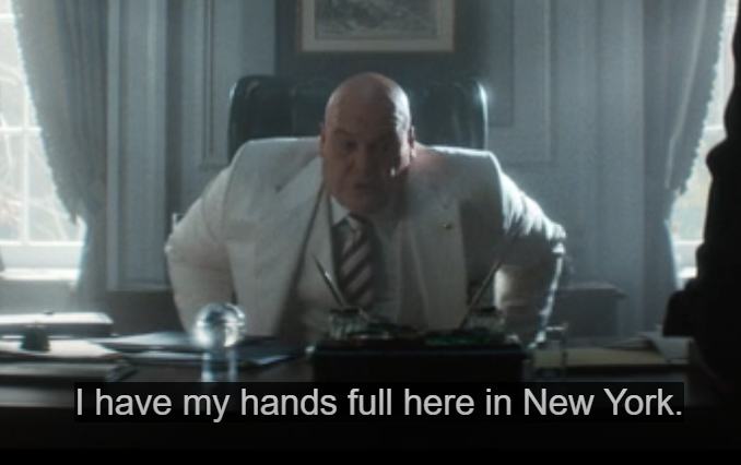 QAC0mics's tweet photo. @Nerdrotics Even Wilson Fisk craps on his own show. https://t.co/I6bUymb8nt