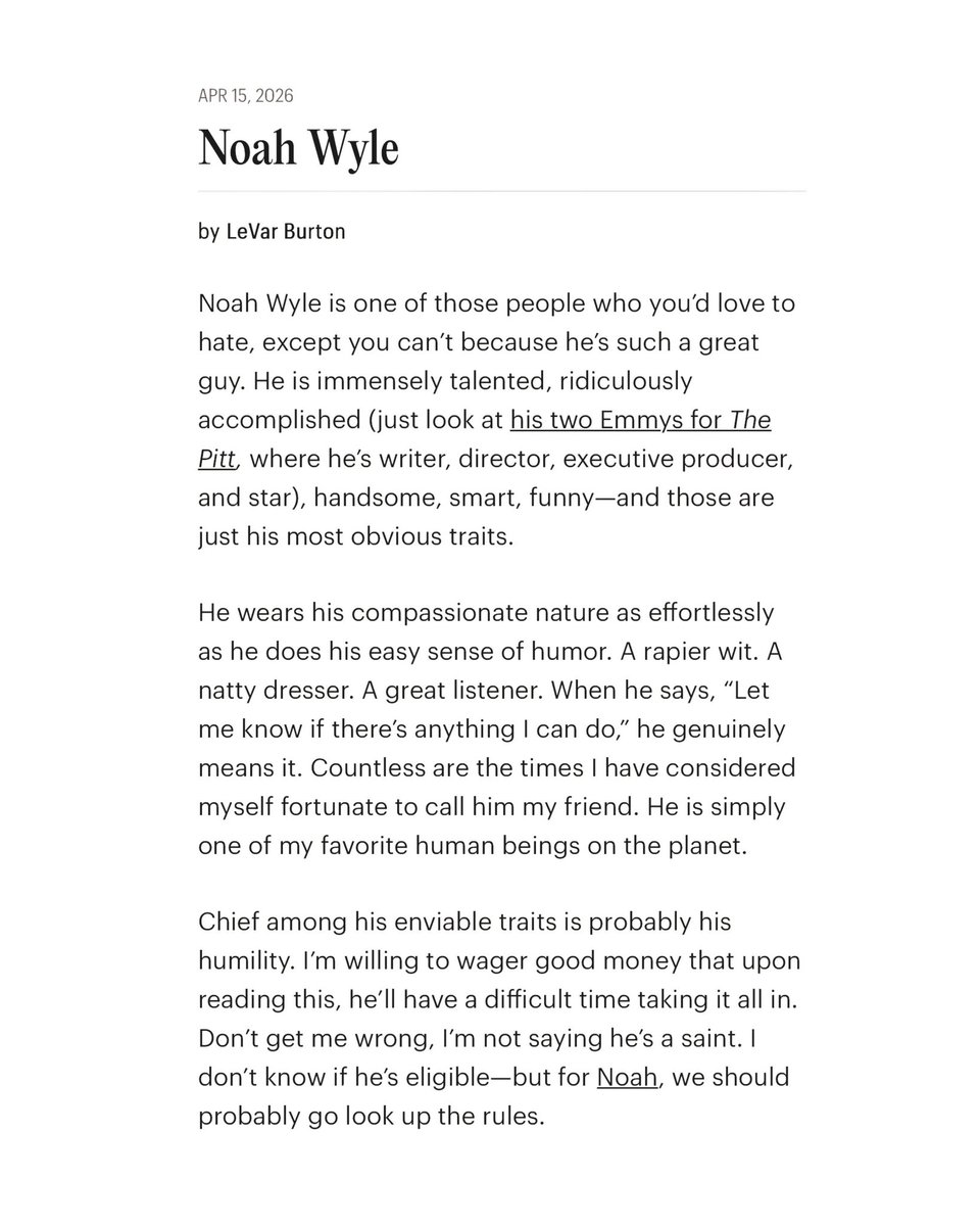 Noah Wyle Updates tweet media