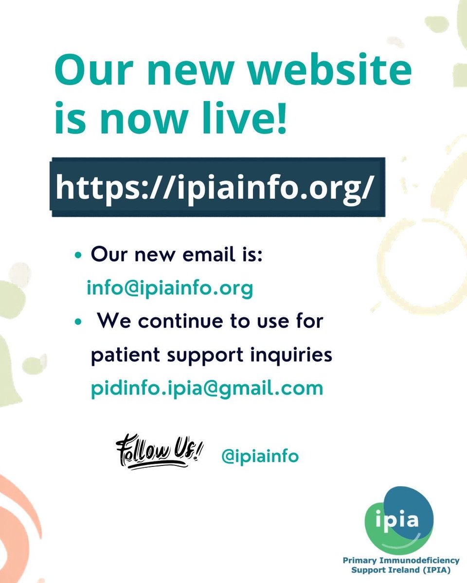 🌐 Our new IPIA website is now live — featuring a fresh look, easier navigation, and our new email address to help you stay connected. #IPOPI #WorldPIWeek #ThinkPI #WeCantWait #PrimaryImmunodeficiency #PIAwareness #NewWebsite