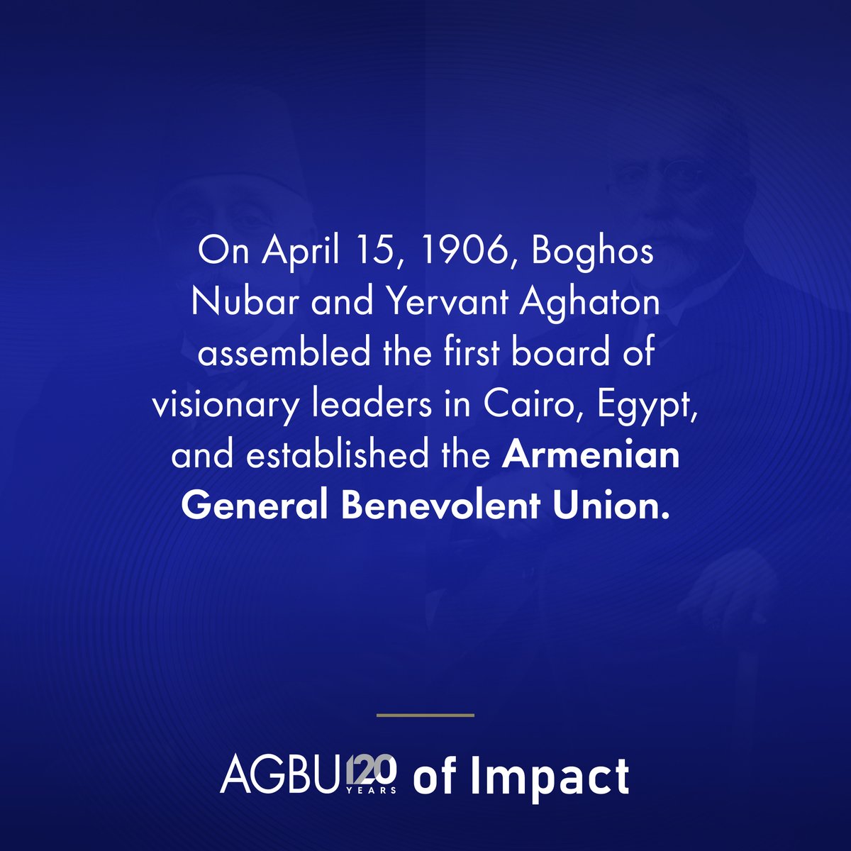 agbu's tweet photo. On April 15, 1906, a group of visionary community leaders took the momentous step of building a globally significant organization that remains today as the largest international Armenian non-profit. Today, we celebrate 120 years of AGBU.

Learn More: https://t.co/GNxdwz7U3o https://t.co/Bj5TIiqrLu