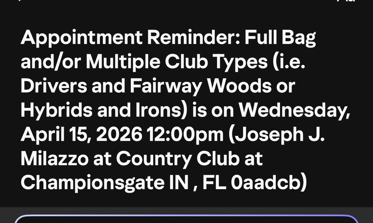 otownguy's tweet image. Thanks @CallawayGolf for canceling the fittings I had set up for today with absolutely no notice! I even received a reminder this morning about it. Amateur hour!
#BadCustomerService

Maybe we can get @TaylorMadeGolf to come out and I can replace my Callaway clubs with TM.