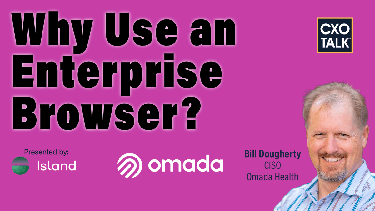cxotalk's tweet image. Get the podcast again to hear @BDognet, #CISO @OmadaHealth telling @mkrigsman about the company using a series of smartphone apps + connected devices, + specialists to help patients manage their disease(s).
spreaker.com/episode/ciso-i…

#CXOTalk @Island_io
#VirtualCare #PatientCare
