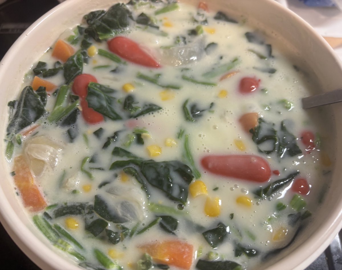 暇すぎてシチュー作った

具だくさんすぎるシチュー🤒🤒🤒

チキンはあまり好きじゃないから代わりに俺の好物の赤ウインナー入れたがカラフル🐙🥬🌽🥕

ちなみに少し食べて終わりました。ただ料理したかっただけなので残飯処理班欲しい