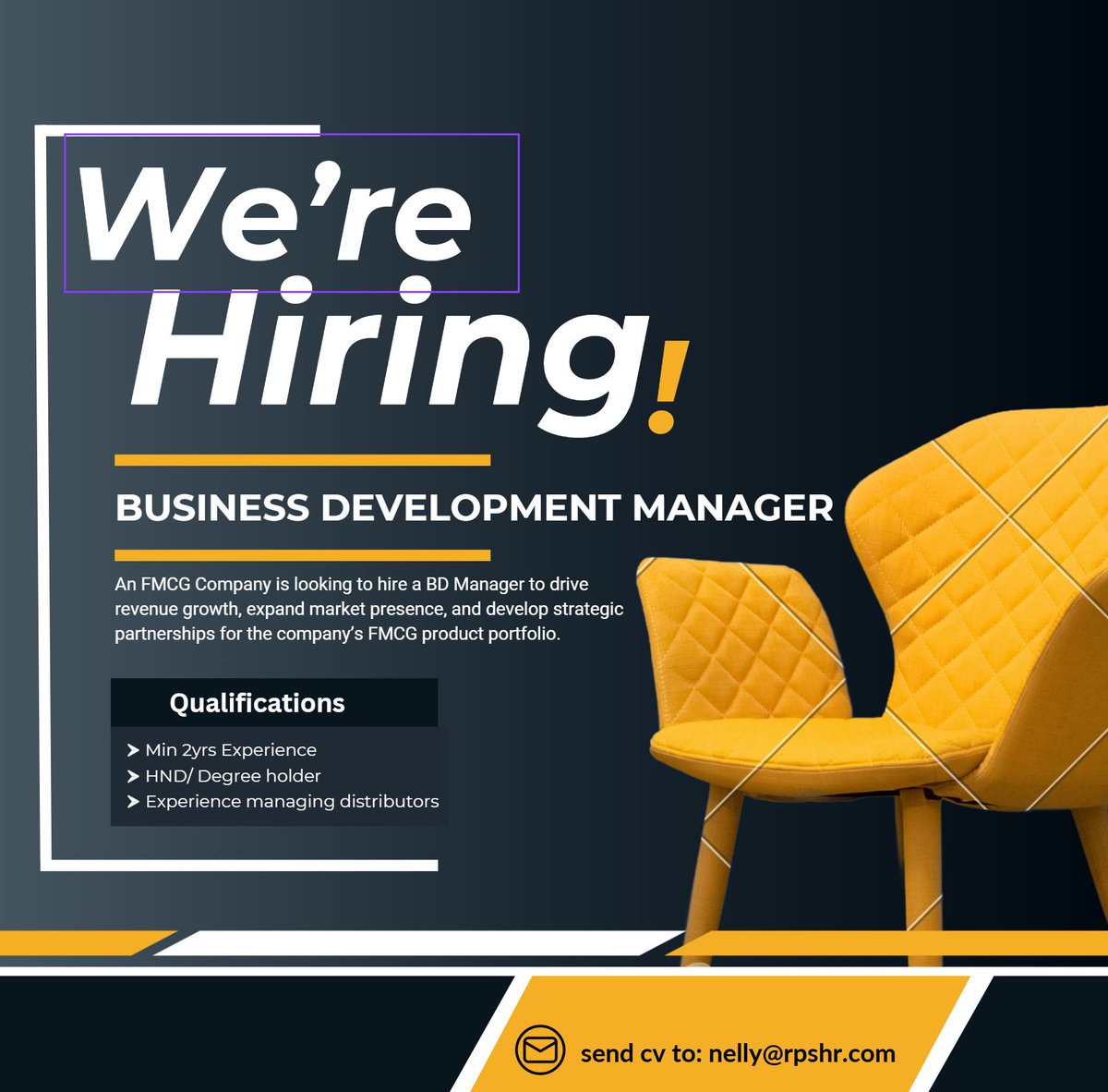 rps_hr's tweet photo. Vacancy
BUSINESS DEVELOPMENT MANAGER
Apply: nelly@rpshr.com   
#JobsInGhana #HiringGhana #BDmanager #marketing #eoco #salesandmarketing #fmcg #businessdevelopmentmanager #kumasi #kumasiJobs #GhanaJobs #NowHiring #JobAlert #vacanciesgh #porialspitch https://t.co/3Ds6AAz1Qn