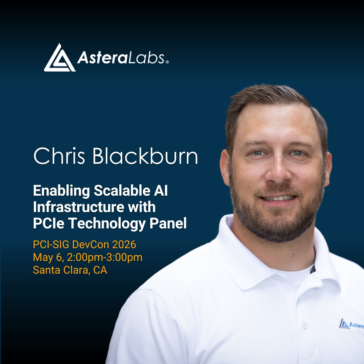 AsteraLabs's tweet image. At this year’s PCI_SIG DevCon, join Chris Blackburn and experts from Synopsys, Cadence, and Samtec for a panel discussion on “Enabling Scalable AI Infrastructure with PCIe Technology.” Register today: web.cvent.com/event/6bd322c4…

#PCISIGDevCon26 #PCIe #DataCenter #AI #PCI-SIG