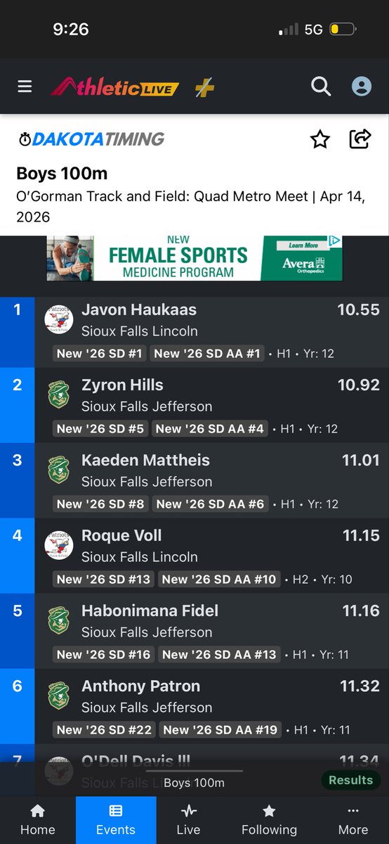 anthonypatron0's tweet image. 200m PR (22.98) and 100m season best (11.32) yesterday at O’Gorman!
Height - 6’2 
Weight - 225
@EricStruck @SFJeffersonFB @SFJeffersonxctf