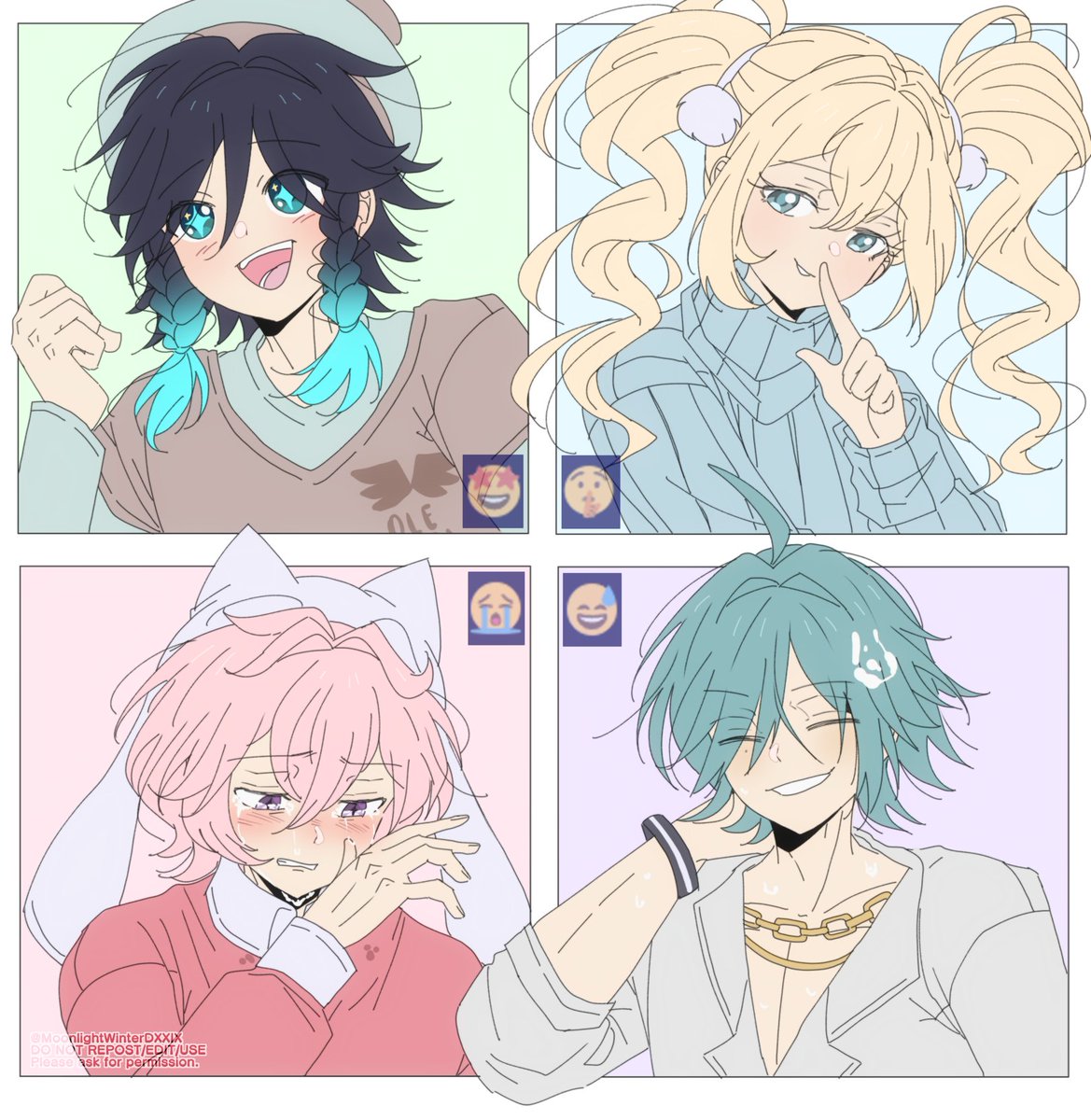 MoonlightDXXIX's tweet image. Four most recent emojis redrawn as ships challenge! 🫶

#Venbara #Lohelia