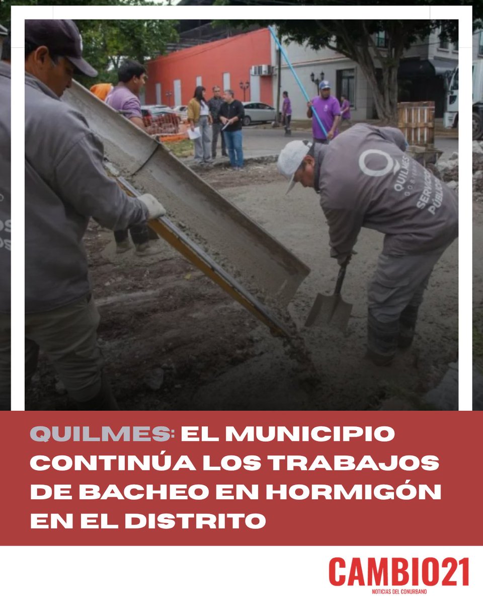 El Municipio continúa los trabajos de bacheo en hormigón en el distrito.

Nota completa: Link en bio
<a href="/QuilmesMuni/">Quilmes Gobierno</a>