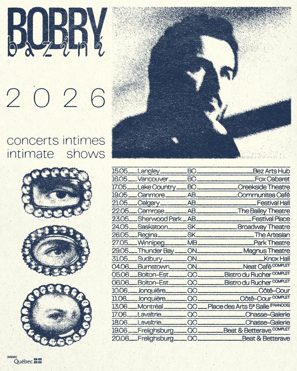 bobbybazini's tweet photo. One month exactly before the first date of our intimate tour. Starting in Langley, BC (a first for me!). Busy spring ahead. We’ll be slowly making our way back to Québec, stopping in many places along the way. Can’t wait! https://t.co/ylz14I07HI