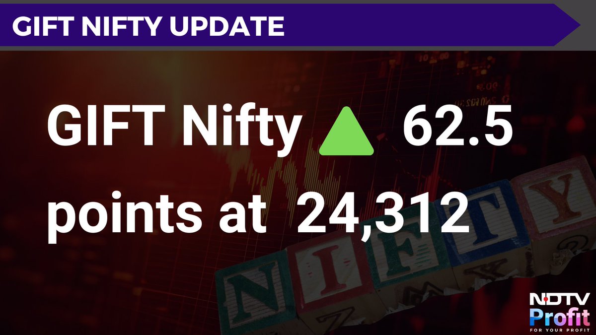 NDTVProfitAlpha's tweet photo. #GIFTNifty Update

GIFT Nifty gains 62.5 points at  24,312

For more stock market updates, read here: https://t.co/by4FF5oyu4 https://t.co/BZ6NH2AzWj