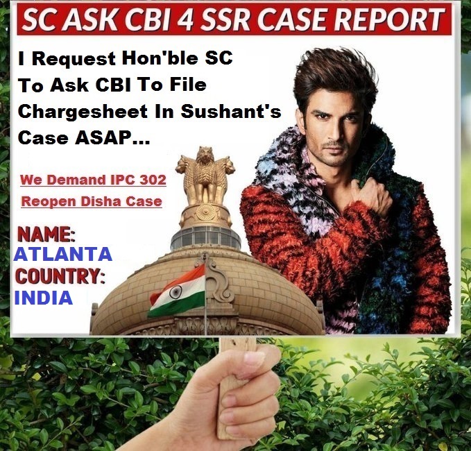Atlanta4S's tweet photo. CBI 302 

Justice For SSR 

Justice for SSR 

Sushant Ham Sarminda Hei 
Tere Katil Jinda Hei 
Sushant Ham Sarminda Hei

#JusticeForSushant️SinghRajput

Govt Unwilling InSSRCase https://t.co/0nezg6Es3f