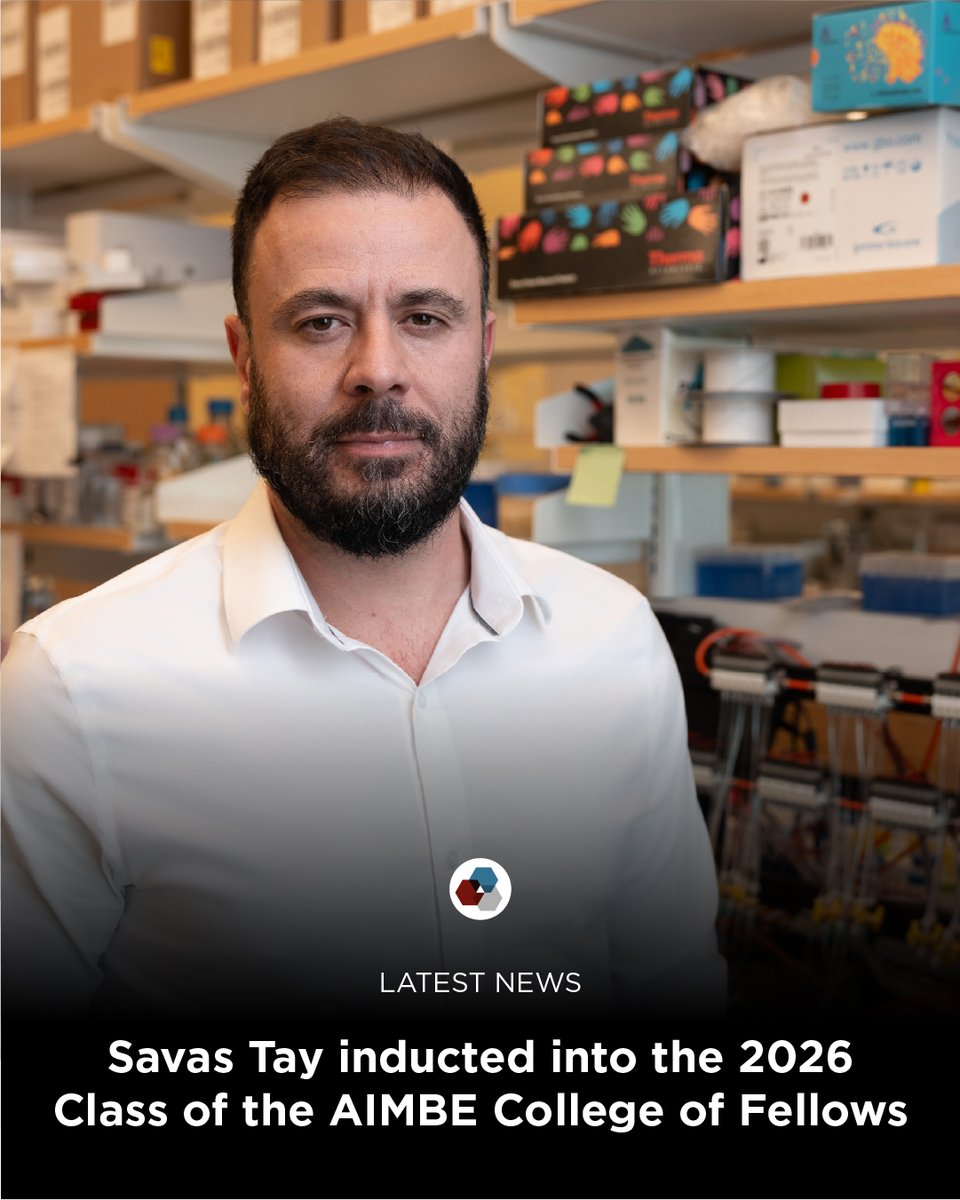 UChicagoPME's tweet image. Congratulations to UChicago PME Professor Savas Tay on his induction into the 2026 American Institute for Medical and Biological Engineering College of Fellows! 👏

🔗 Read more: ms.spr.ly/6018QCoPs

#AIMBE #UChicago #Medical #Biological #Engineering