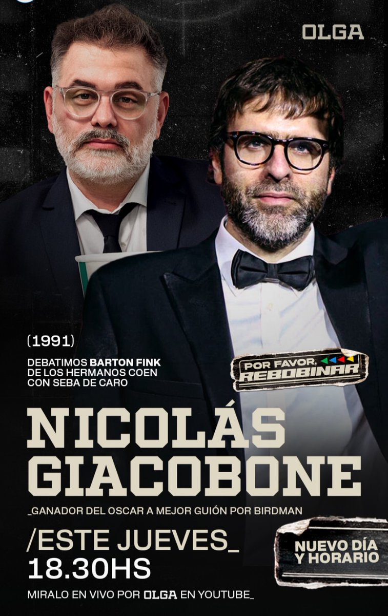Este jueves a las 18:30 recibimos al guionista ganador del Oscar por Birdman y escritor de la próxima película "DIGGER" con Tom Cruise. Sólo en "Por Favor Rebobinar, en <a href="/olgaenvivo/">OLGA</a>.