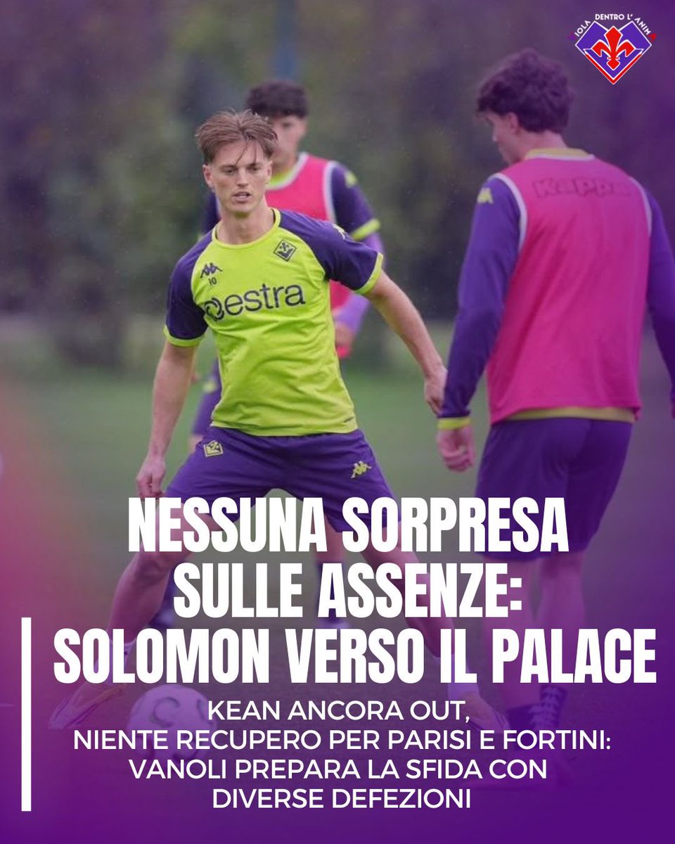 VDLA1926's tweet image. Rifinitura al Viola Park in vista della sfida contro il #CrystalPalace e arrivano indicazioni importanti.

La buona notizia è il ritorno completo in gruppo di Manor #Solomon, pronto a dare una mano in una gara fondamentale.

Restano però le difficoltà per Vanoli: Moise #Kean non