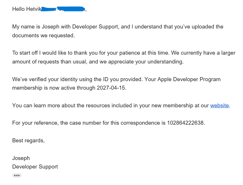 Finally!! apple support came thru and i’m officially approved 🥳 

got access to app store connect just now. 10 days of stress over but now we ship. time to wire up that final auth and multi lang support then we hit the store 🚀
#buildinpublic #iosapps