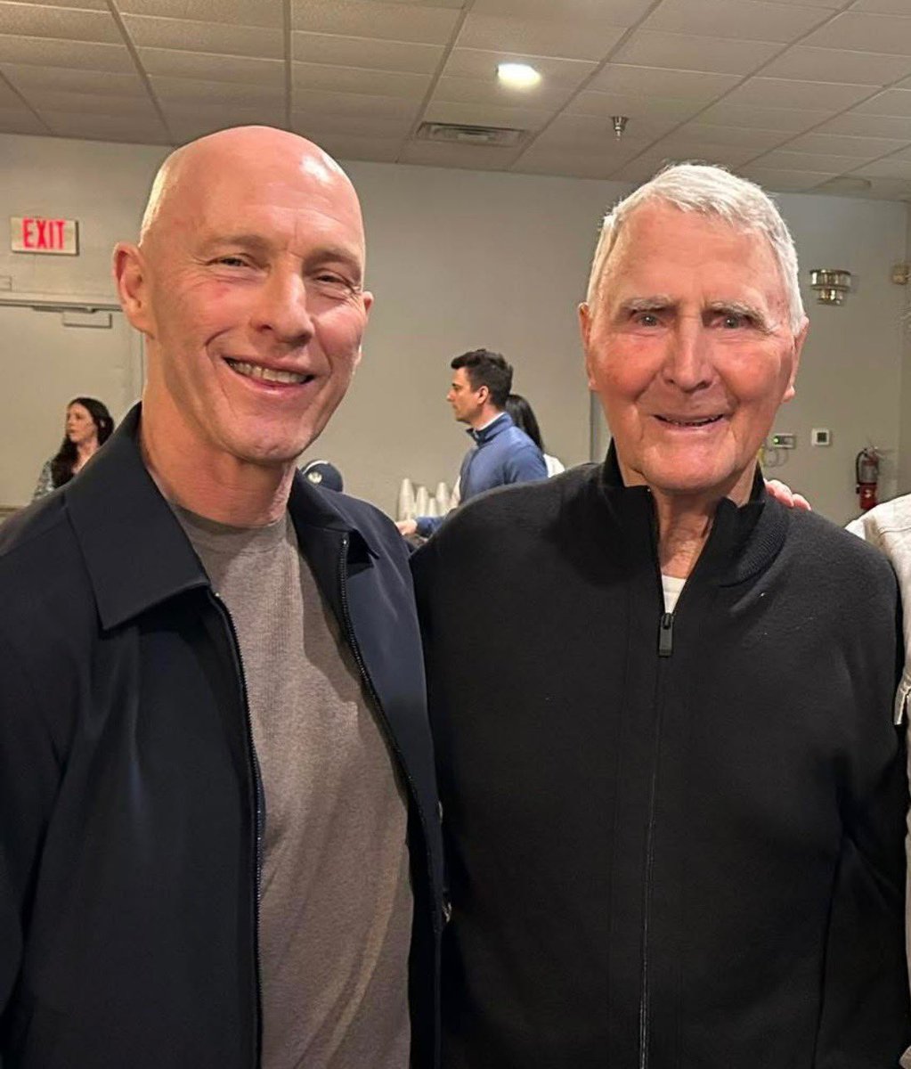 PrincetonMSoc's tweet photo. Former Princeton coaches Bob Bradley ‘80 and Manfred Schellscheidt catching up this weekend as they celebrated Bradley’s induction into the Mercer County Soccer Hall of Fame! 

Congratulations, Bob! Proud to call you one of our own 🧡🖤👏

#PrincetonSoccer #WhosNext https://t.co/rxuWxCX4OF