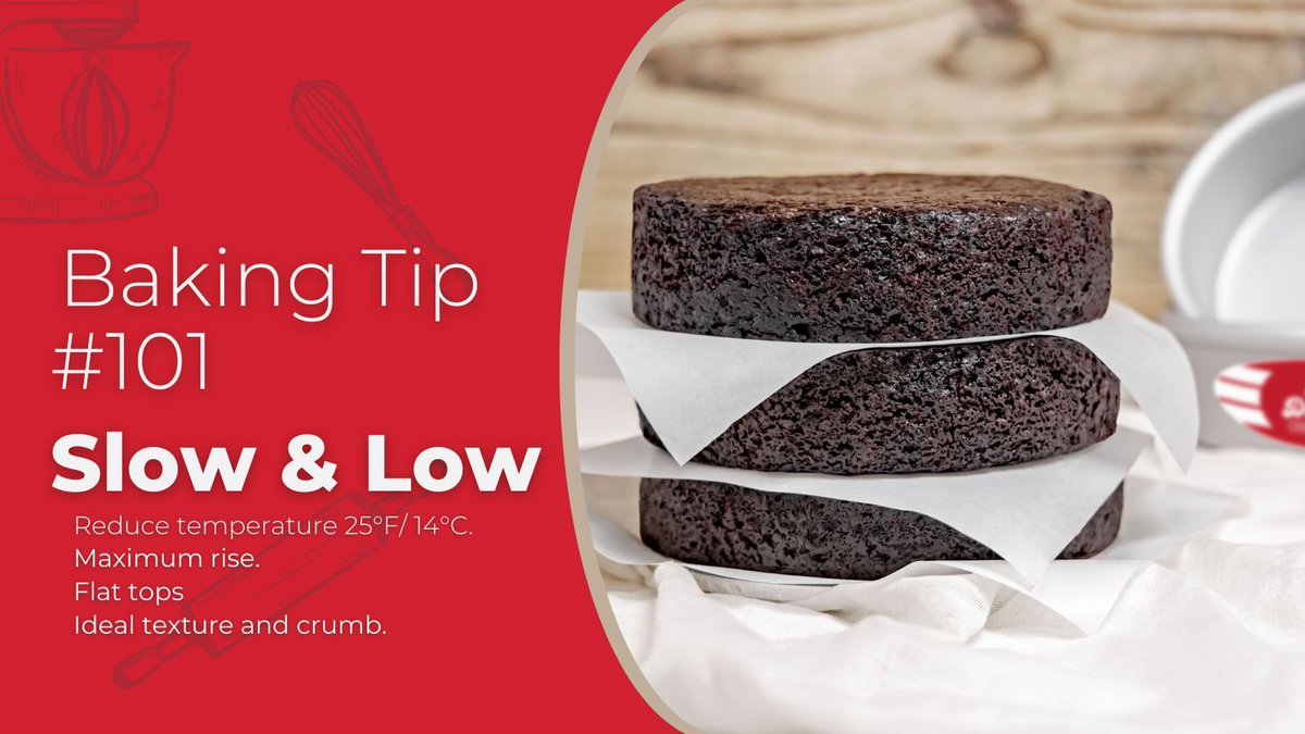 Drop your temp 25°F / 14°C  when baking in our anodized pans for evenly baked cakes. Try 325°F / 162°C and share your temperature success stories with us! 

#FatDaddios #BakingTips