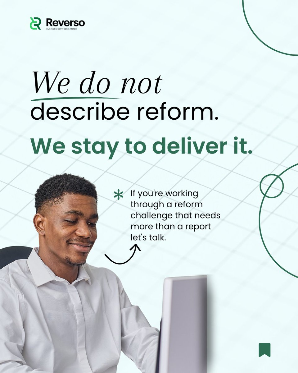 ReversoLimited's tweet image. We partner with teams, manage the details, and stay until systems work. 

#GovernanceReform  #EmbeddedDelivery